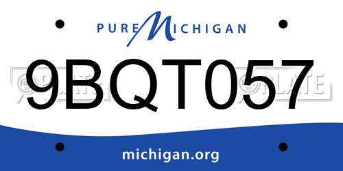 9BQT057 Michigan License Plate