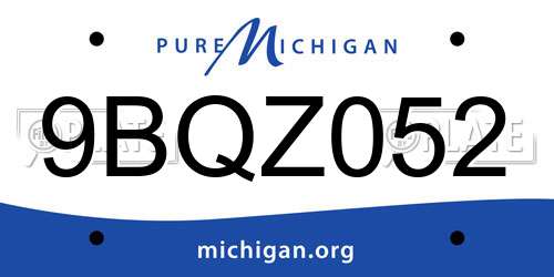 9BQZ052 Michigan License Plate