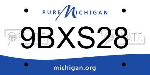 9BXS28 Michigan License Plate