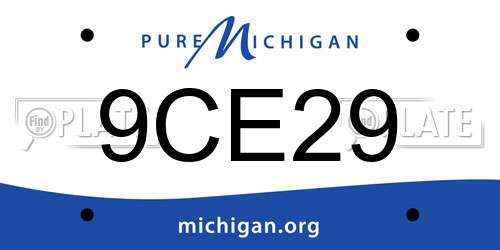 9CE29 Michigan License Plate