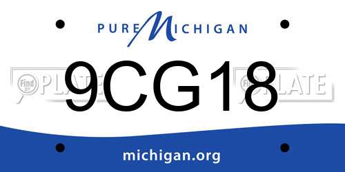 9CG18 Michigan License Plate