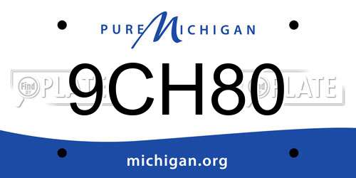 9CH80 Michigan License Plate