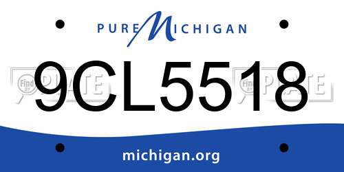 9CL5518 Michigan License Plate