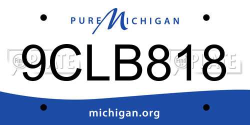 9CLB818 Michigan License Plate