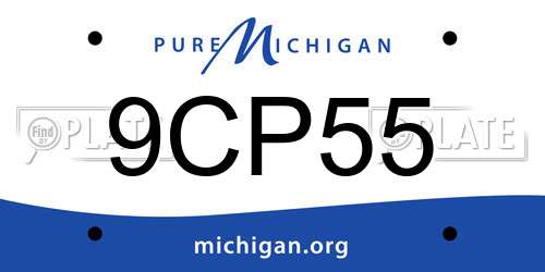 9CP55 Michigan License Plate