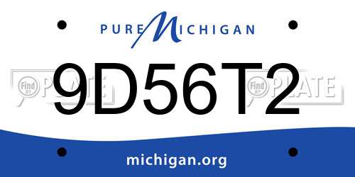 9D56T2 Michigan License Plate