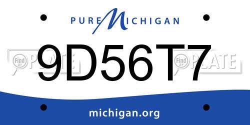 9D56T7 Michigan License Plate
