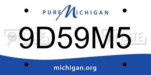 9D59M5 Michigan License Plate
