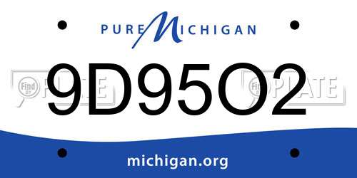 9D95O2 Michigan License Plate