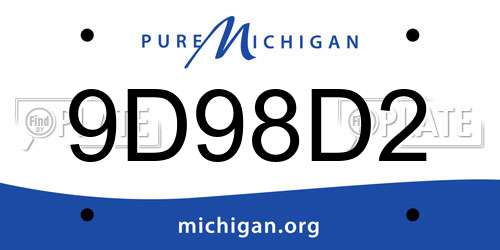 9D98D2 Michigan License Plate