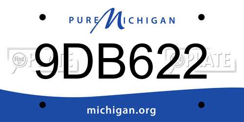 9DB622 Michigan License Plate