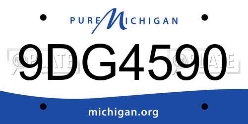 9DG4590 Michigan License Plate