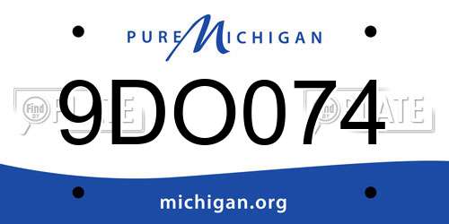 9DO074 Michigan License Plate