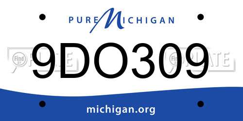 9DO309 Michigan License Plate