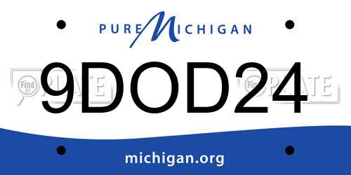 9DOD24 Michigan License Plate