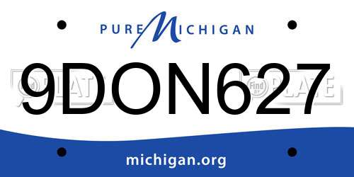 9DON627 Michigan License Plate