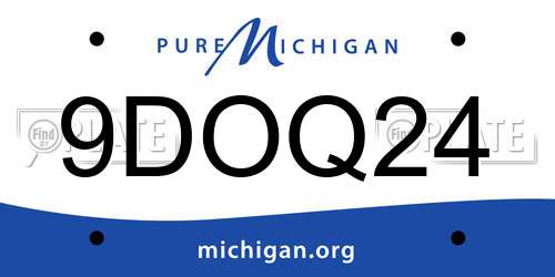 9DOQ24 Michigan License Plate