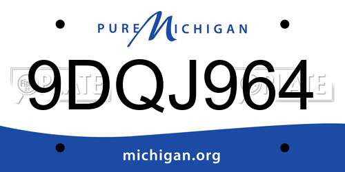 9DQJ964 Michigan License Plate