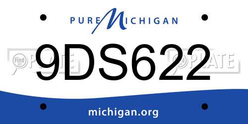 9DS622 Michigan License Plate