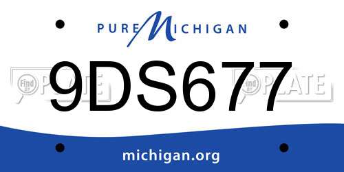 9DS677 Michigan License Plate