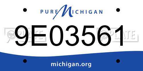 9E03561 Michigan License Plate