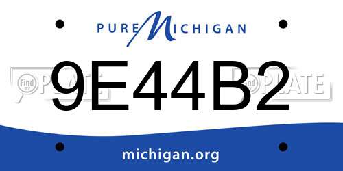 9E44B2 Michigan License Plate