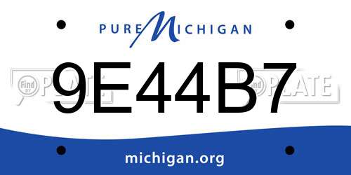 9E44B7 Michigan License Plate