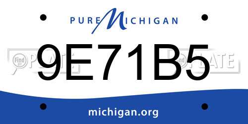9E71B5 Michigan License Plate
