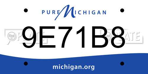 9E71B8 Michigan License Plate