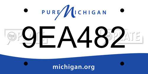 9EA482 Michigan License Plate