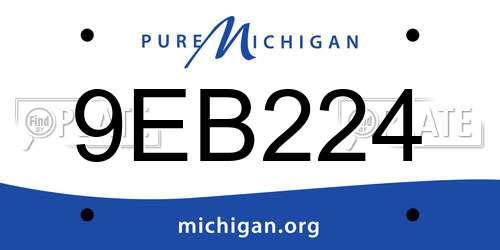 9EB224 Michigan License Plate