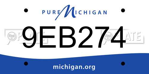9EB274 Michigan License Plate