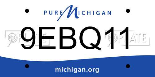 9EBQ11 Michigan License Plate