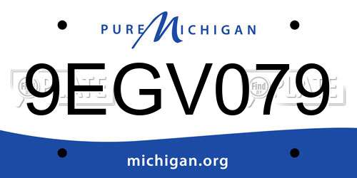 9EGV079 Michigan License Plate