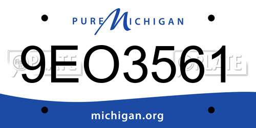 9EO3561 Michigan License Plate