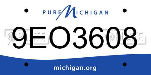 9EO3608 Michigan License Plate