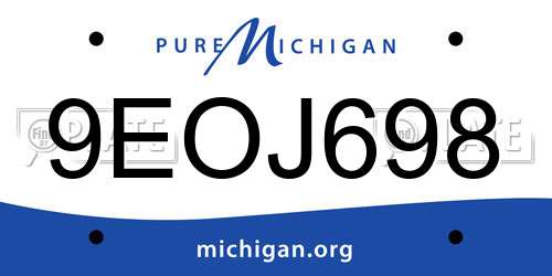9EOJ698 Michigan License Plate
