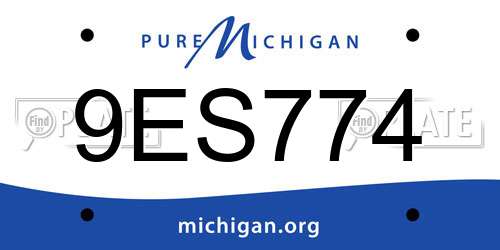 9ES774 Michigan License Plate