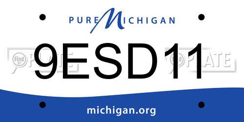9ESD11 Michigan License Plate