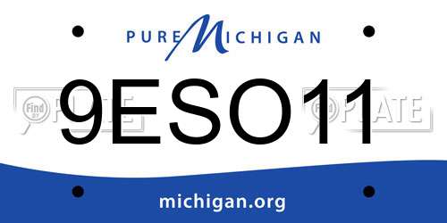 9ESO11 Michigan License Plate