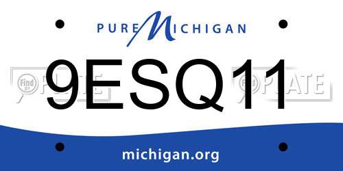 9ESQ11 Michigan License Plate