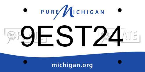 9EST24 Michigan License Plate