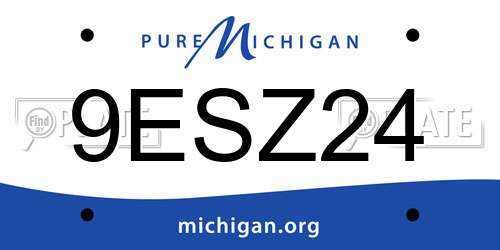 9ESZ24 Michigan License Plate