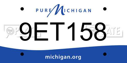 9ET158 Michigan License Plate