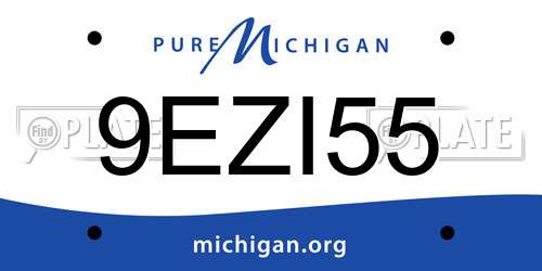 9EZI55 Michigan License Plate