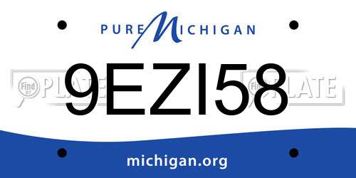 9EZI58 Michigan License Plate
