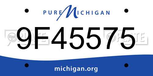 9F45575 Michigan License Plate