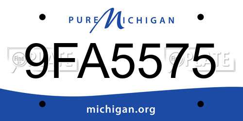 9FA5575 Michigan License Plate