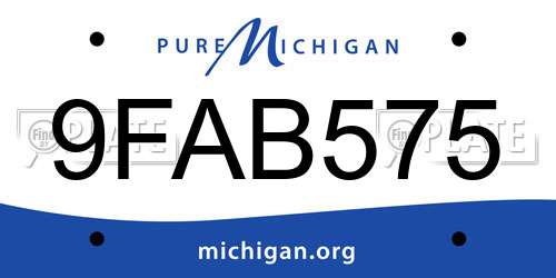 9FAB575 Michigan License Plate