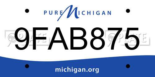 9FAB875 Michigan License Plate